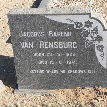 RENSBURG Jacobus Barend, van 1922-1974