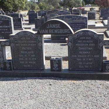 RENSBURG Pieter Nicolaas, Janse van 1891-1971 &amp; Christina Hermina VISAGIE 1896-1977