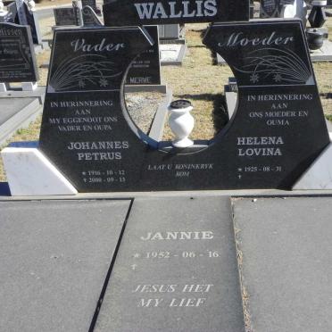 WALLIS Johannes Petrus 1916-2000 &amp; Helena Lovina 1925- :: WALLIS Jannie 1952-