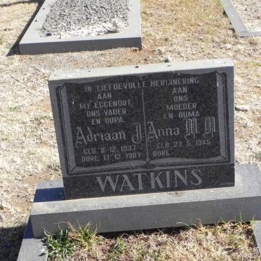 WATKINS Adriaan J. 1937-1987 &amp; Anna M.M. 1945-