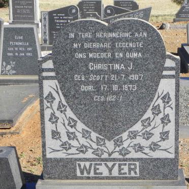 WEYER Christina J. nee SCOTT 1907-1973