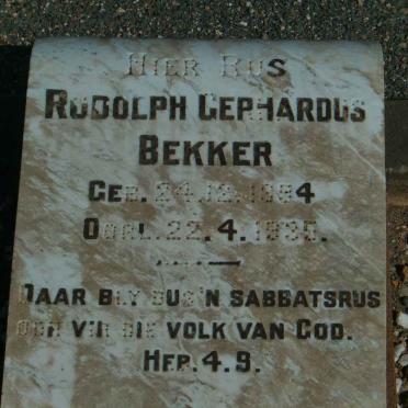 BEKKER Rudolph Gerhardus 1894-1935