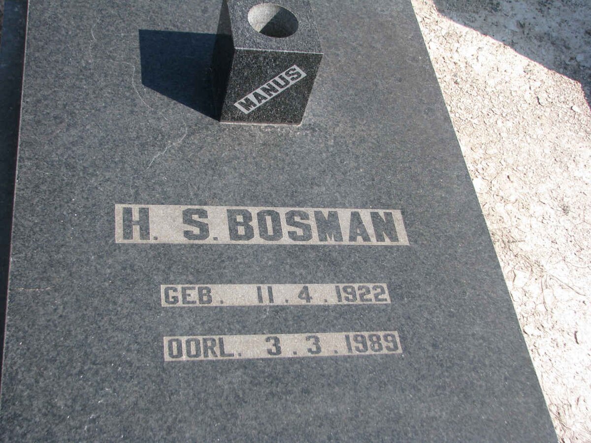 BOSMAN H.S. 1922-1989