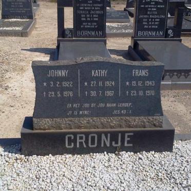 CRONJE Johnny 1922-1976 &amp; Kathy 1924-1967 :: CRONJE Frans 1943-1970