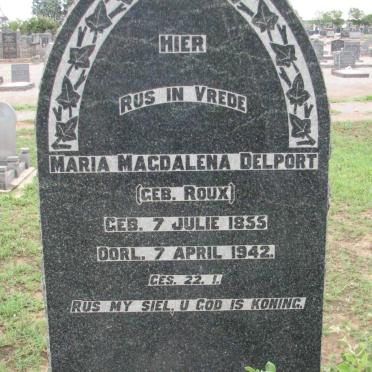 DELPORT Maria Magdalena nee ROUX 1855-1942