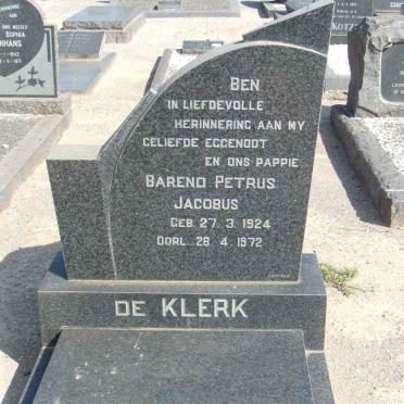 KLERK Barend Petrus Jacobus, de 1924-1972