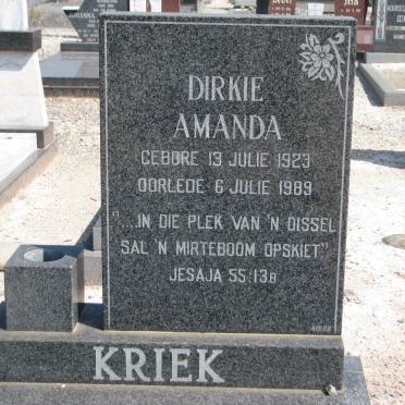 KRIEK Dirkie Amanda 1923-1989