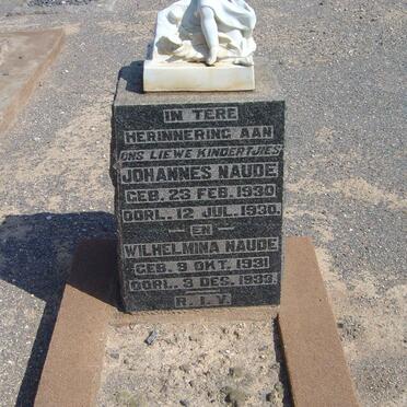 NAUDE Johannes 1930-1930 :: NAUDE Wilhelmina 1931-1933