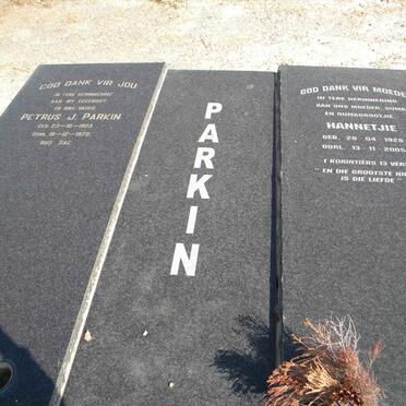 PARKIN Petrus J. 1923-1972 &amp; Hannetjie 1928-2005