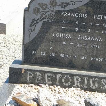 PRETORIUS Francois Petrus 1939-1979 &amp; Louisa Susanna 1939-