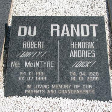 RANDT Hendrik Andries, du 1928-2000 &amp; Robert MCINTYRE 1931-1994