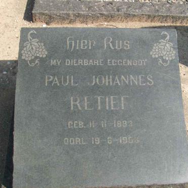 RETIEF Paul Johannes 1893-19?