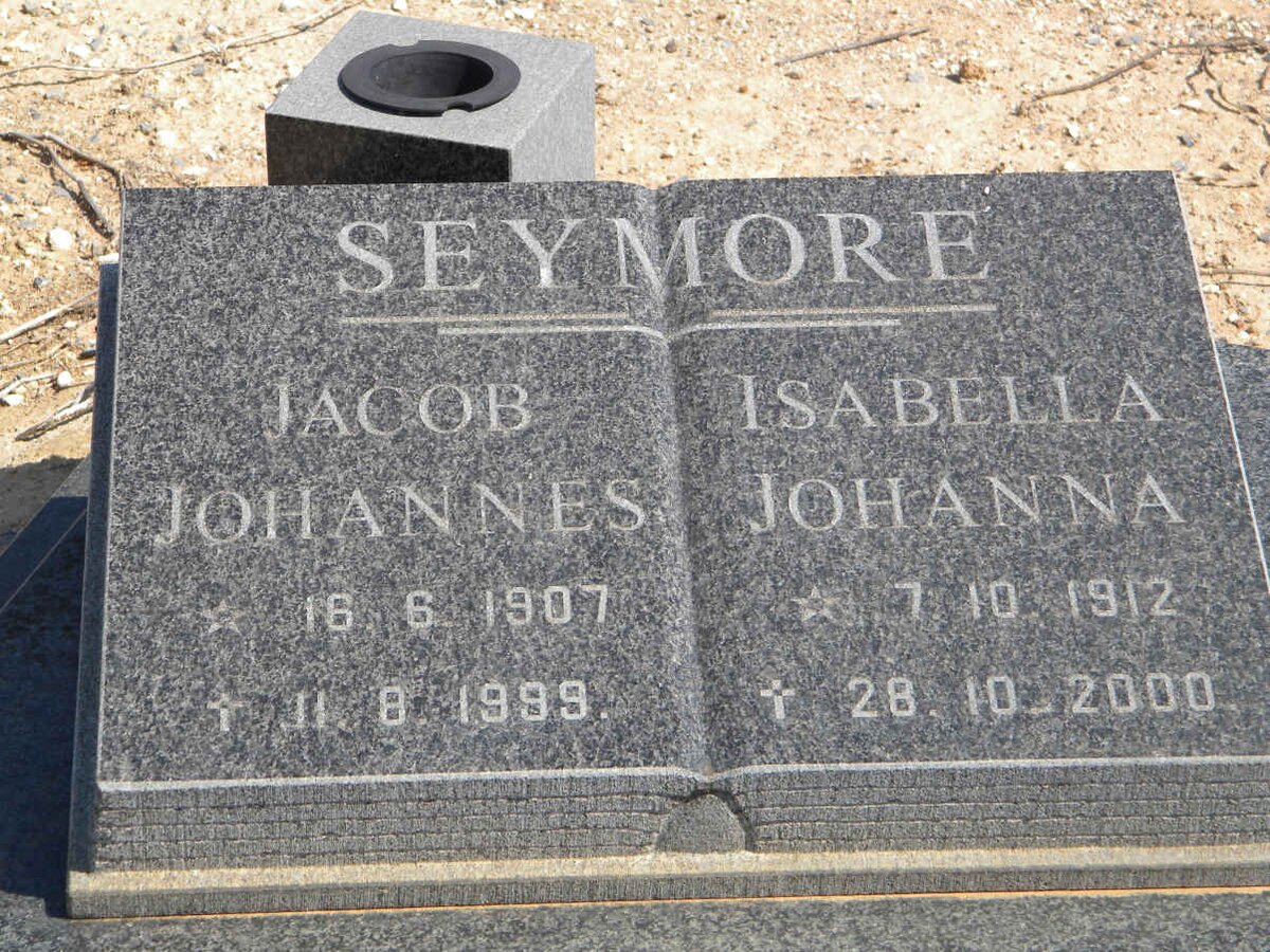 SEYMORE Jacob Johannes 1907-1999 &amp; Isabella Johanna 1912-2000