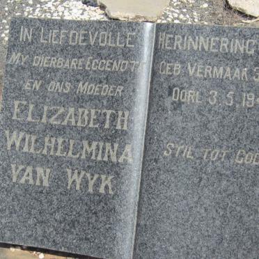 WYK Elizabeth Wilhelmina, van nee VERMAAK 1906-1946