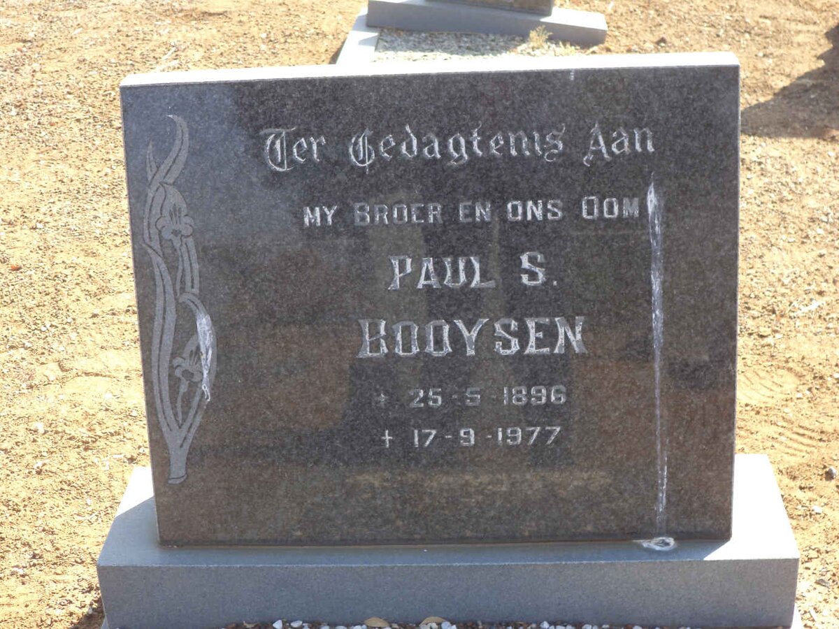 BOOYSEN Paul S. 1896-1977