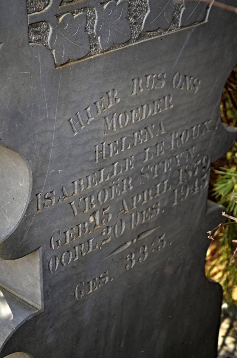 ROUX Helena Isabelle, le previously STEYN 1879-1945