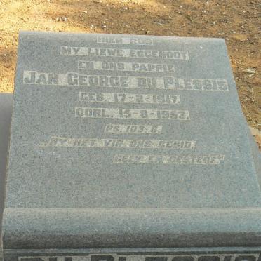PLESSIS Jan George, du 1917-1953