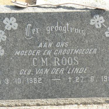 ROOS C.M. geb VAN DER LINDE 1882-1966