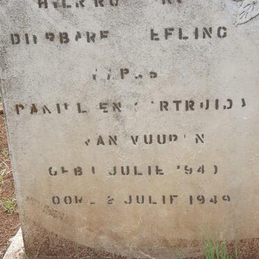 VUUREN Daniel, van 1949-1949 :: VAN VUUREN Gertruida 1949-1949