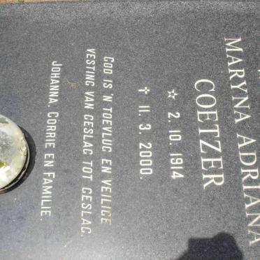 COETZER Maryna Adriana 1914-2000