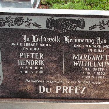 PREEZ Pieter Hendrik, du 1886-1981 &amp; Margaretha Wilhelmina GREEF 1892-1969