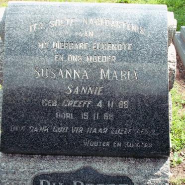 PREEZ Susanna Maria, du nee GREEFF 1898-1969