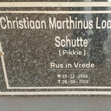 SCHUTTE Christiaan Marthinus Lodewikus 1958-2019