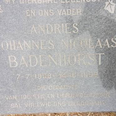 BADENHORST Andries Johannes Nicolaas 1888-1959