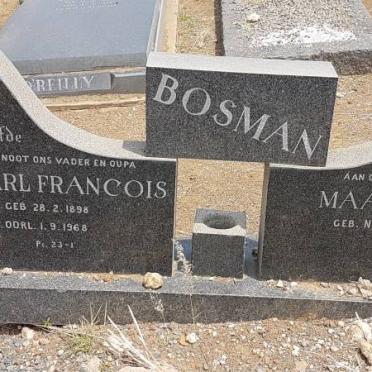 BOSMAN Charl Francois 1898-1968 &amp; Maatjie M.E. NIEUWOUDT 1905-