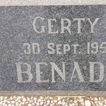 BENADE Gerty -1958