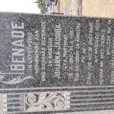 BENADE Johanna Jacoba nee NORTMAN 1912-1957