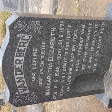 BERG Margaretha Elizabeth, van der 1945-1972