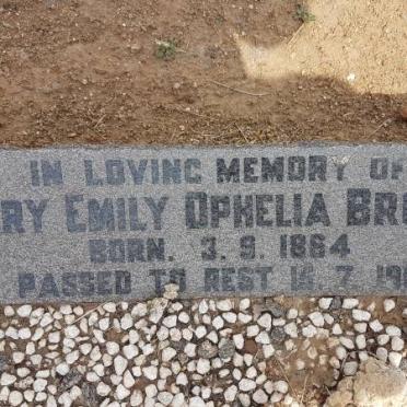 BROOKS Mary Emily Ophelia 1864-1962
