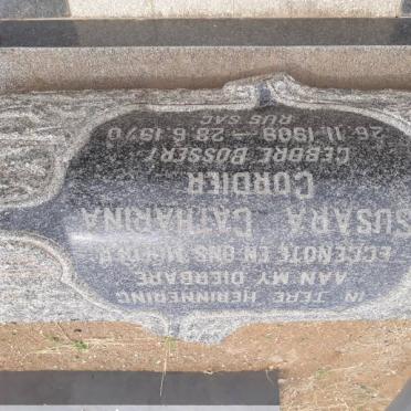 CORDIER Susara Catharina nee BOSSERT 1909-1970