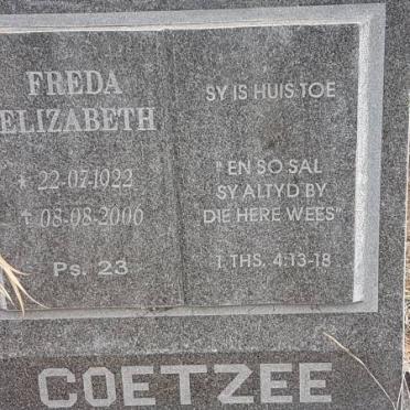 COETZEE Freda Elizabeth 1922-2006