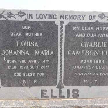 ELLIS Charlie Cameron 1884-1957 &amp; Louisa Johanna Maria 1890-1978