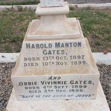 GATES Harold Manton 1897-1899 :: GATES Orbie Vivinnie 1899-1899 :: GATES Hazel 1907-1907
