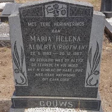 GOUWS Maria Helena Alberta nee ROOTMAN 1883-1967