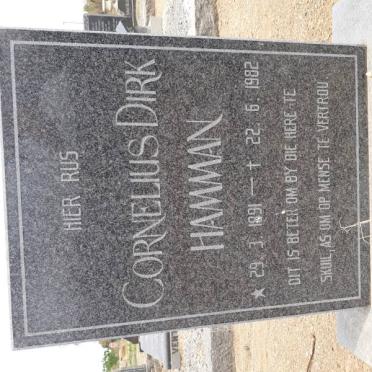HAMMAN Cornelius Dirk 1891-1982