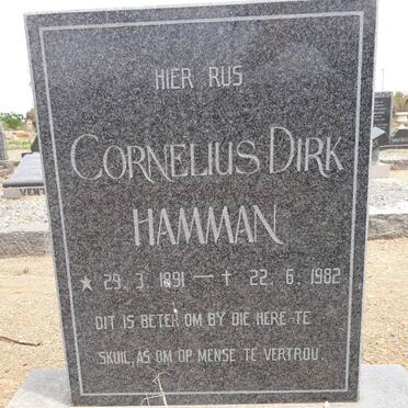 HAMMAN Cornelius Dirk 1891-1982