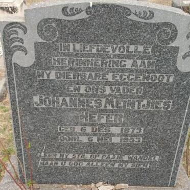 HEFER Johannes Meintjies 1873-1953