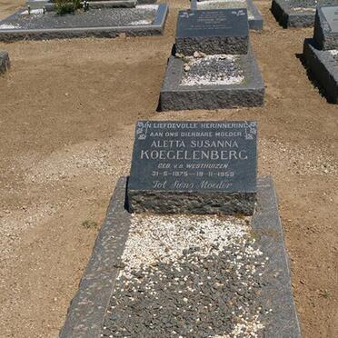KOEGELENBERG Aletta Susanna nee V.D. WESTHUIZEN 1875-1959