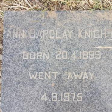 KNIGHT Ann Barclay 1889-1975