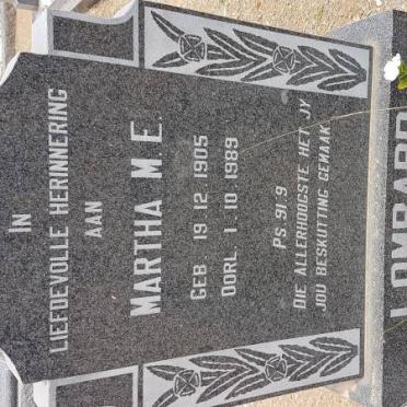 LOMBARD Martha M.E. voorheen STRYDOM 1905-1989