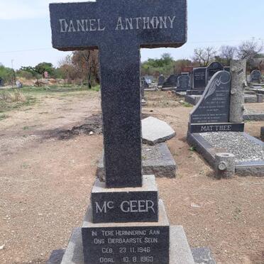 MCGEER Daniel Anthony 1946-1963