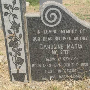 McGEER Caroline Maria nee O'REILLY 1871-1950