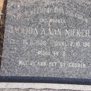NIEKERK Jacoba A., van 1886-1968