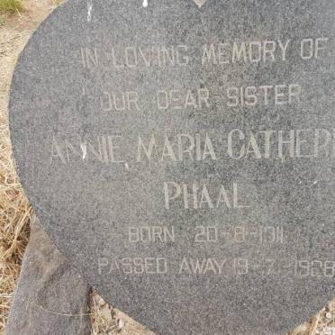 PHAAL Annie Maria Catherine 1911-1928