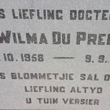 PREEZ Wilma, du 1958-1959