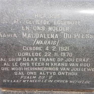 PLESSIS Maria Magdalena, du nee MARAIS 1921-1970